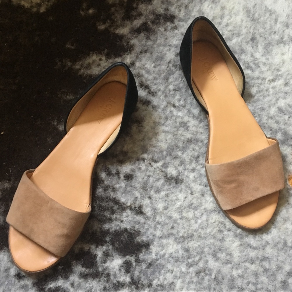 J. Crew black & tan Flat Sandals